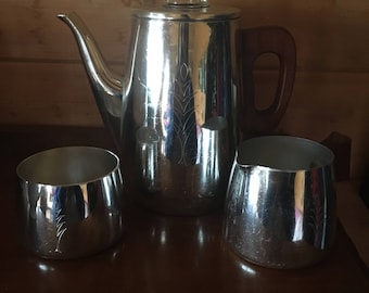 Retro Silver Coffee Pot Set