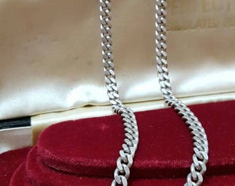 Vintage 925 sterling silver men's chain by opla spain, curb links, 34.57gr