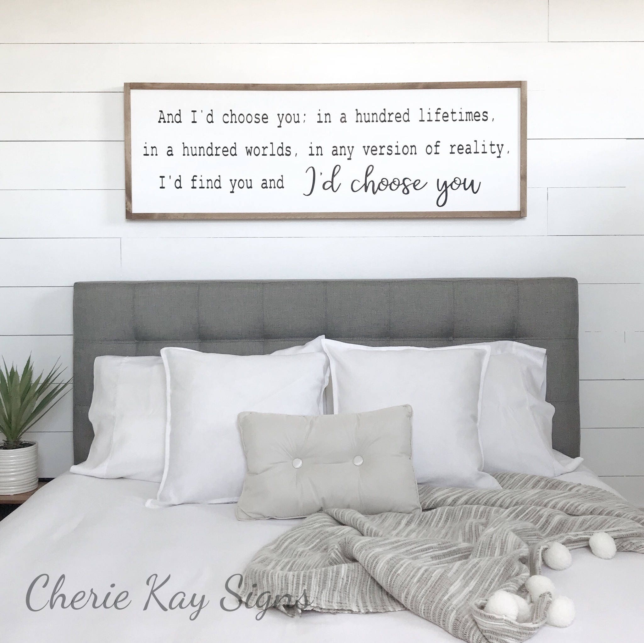 bedroom decor I'd choose you wood sign farmhouse