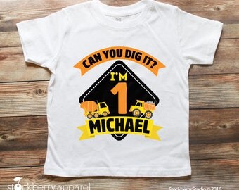 Construction Birthday Shirt - Dump Truck Birthday Shirt - Construction 1st Birthday - Boy First Birthday Shirt - Personalized First Birthday