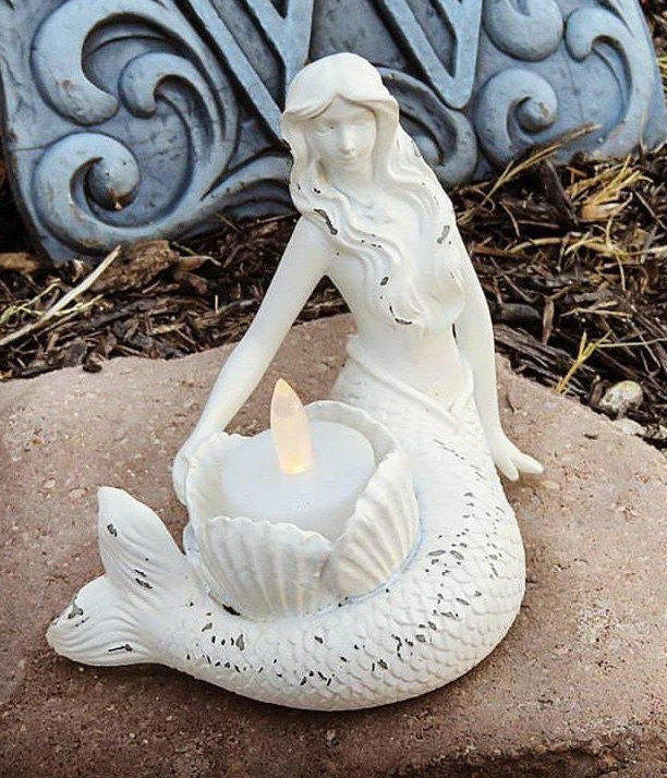 Mermaid Decor Candle Holder Housewarming Gift Nautical