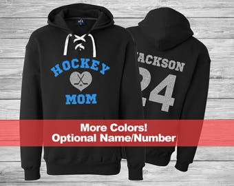 Hockey MOM Hoodie, Hockey MOM Lace Up Hoodies, Glitter Hockey Hoodie, Hockey Mom Glitter Shirt, Hockey Mom Sweatshirt, Hockey Player Hoodie