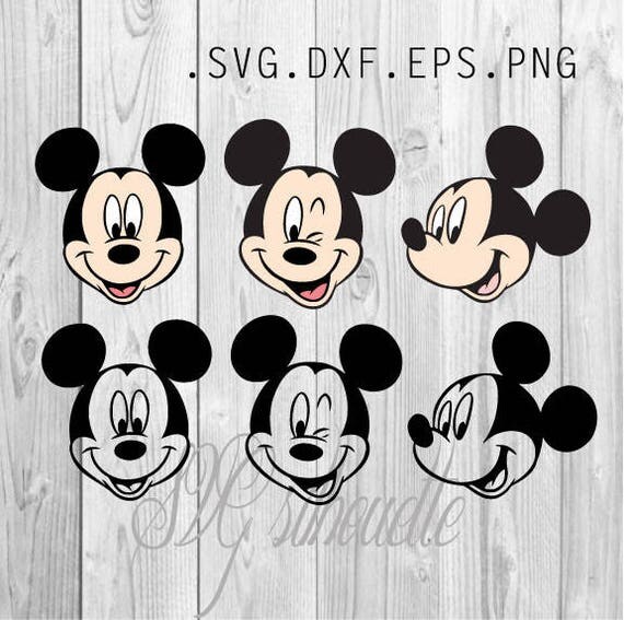 Mickey Mouse faces SVG Cutting file Vector Clipart Vinyl