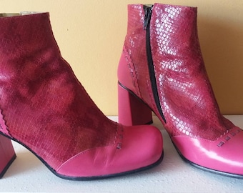 Pretty In Pink! 1960 Ankle boots Size 5 UK 38 EUR
