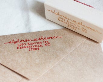 Wedding Address Stamp with heart, Return address stamp, house warming address stamp, bridal shower gift, rubber stamp, Newlyweds gifts
