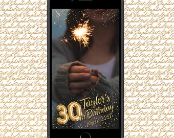 30th Birthday Geofilter 30th Birthday Snapchat 30th Party Filter 30th bday snap Birthday Party Gold Geofilter Custom Snapchat Banner Digital