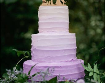 Wedding Cake Toppers With Cats and Dog Cake Topper Wedding Silhouette Mr and Mrs Personalized Cake Topper Wood Bird Tree Cake Topper Wood