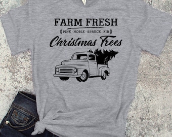 farm fresh christmas trees t shirt