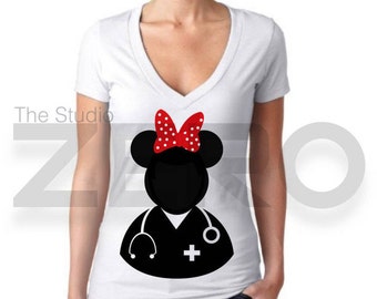 Minnie Mouse Clipart, Doctor Shirt, Disney Iron on Transfer, Digital Clipart, Minnie Doctor Clipart, Doctor Clipart