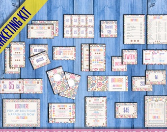SALE! Paisley Marketing Kit, 18 Items! Home Office Approved fonts and colors: Punch Cards, 2 Business cards; Huge Bundle; PERSONALIZED!