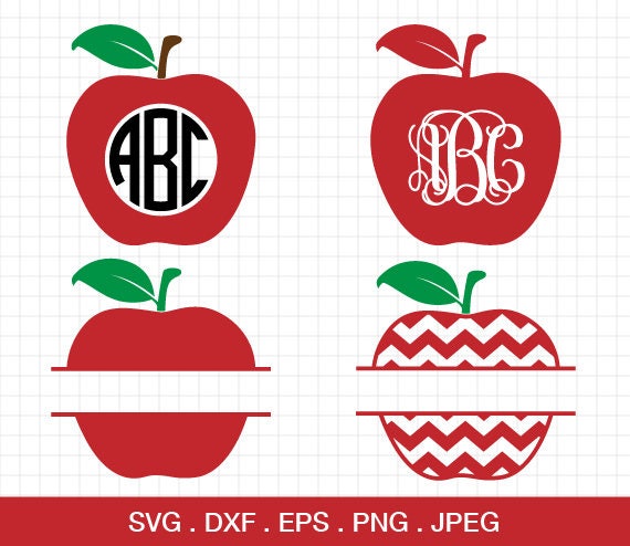 Apple SVG Chevron Apple svg Apple Monogram svg Teacher svg