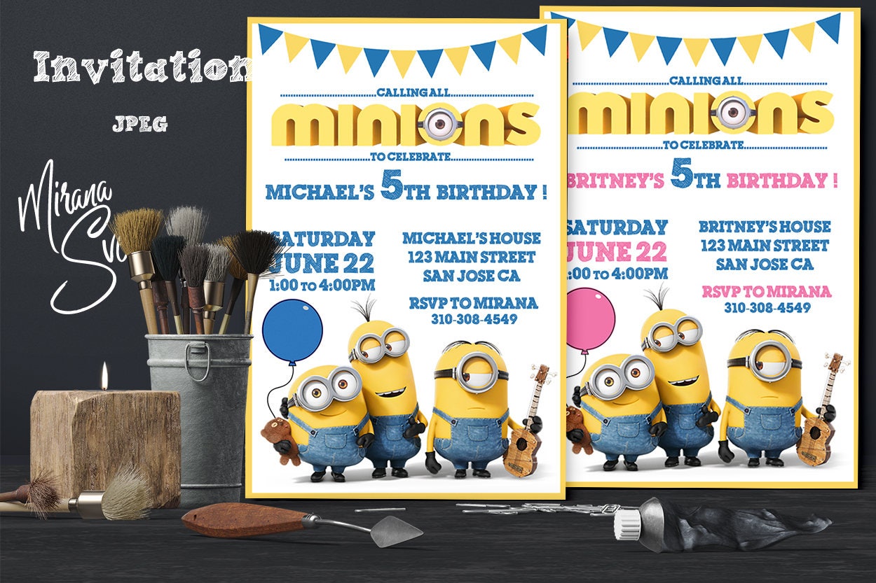 Minions Invitation Minion Birthday Invitation Printable