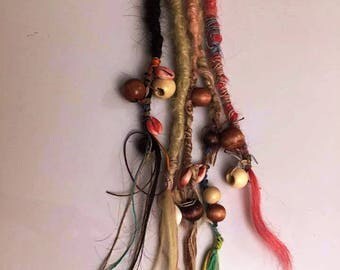 Mermaid/beach Dreadlock extensions (human hair) set of 3