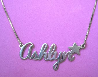 Get name necklace sterling silver / name on a necklace silver / name chain silver / Black Friday sales / Christmas sales / Ashlyn necklace