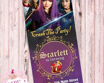 DESCENDANTS 2 BIRTHDAY INVITATION