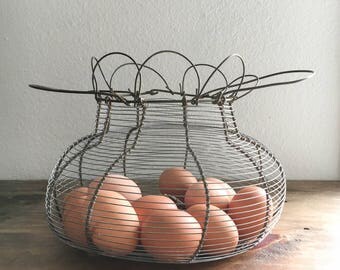 Vintage Egg Basket / Vintage Home / Antique Decor / Farmhouse / French Country