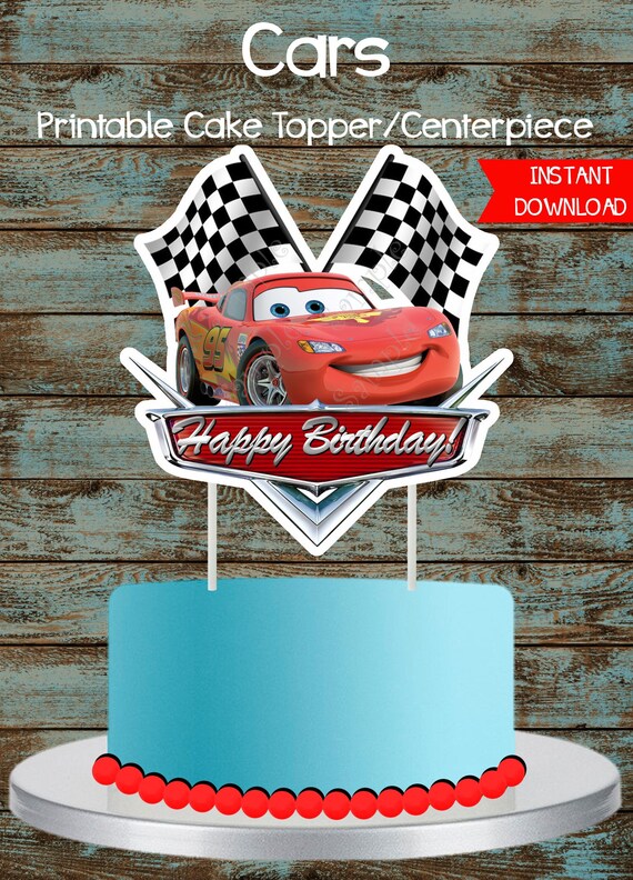 Cars Theme Cake Topper Printable Bolo Plaquinhas Compleanno Tema 