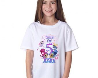Shimmer and Shine Birthday Shirt, shimmer and shine Custom Shirt, Personalized shimmer Shirt, shine family shirts, Birthday t-shirts
