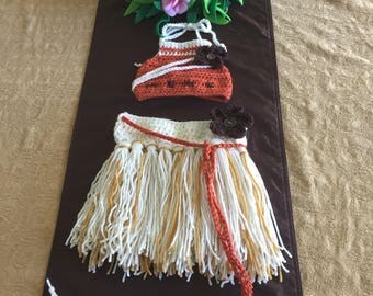 Moana costume, baby Moana, toddler Moana outfit, crochet Moana outfit, Moana birthday, luau outfit