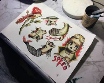 Traditional tattoo flash