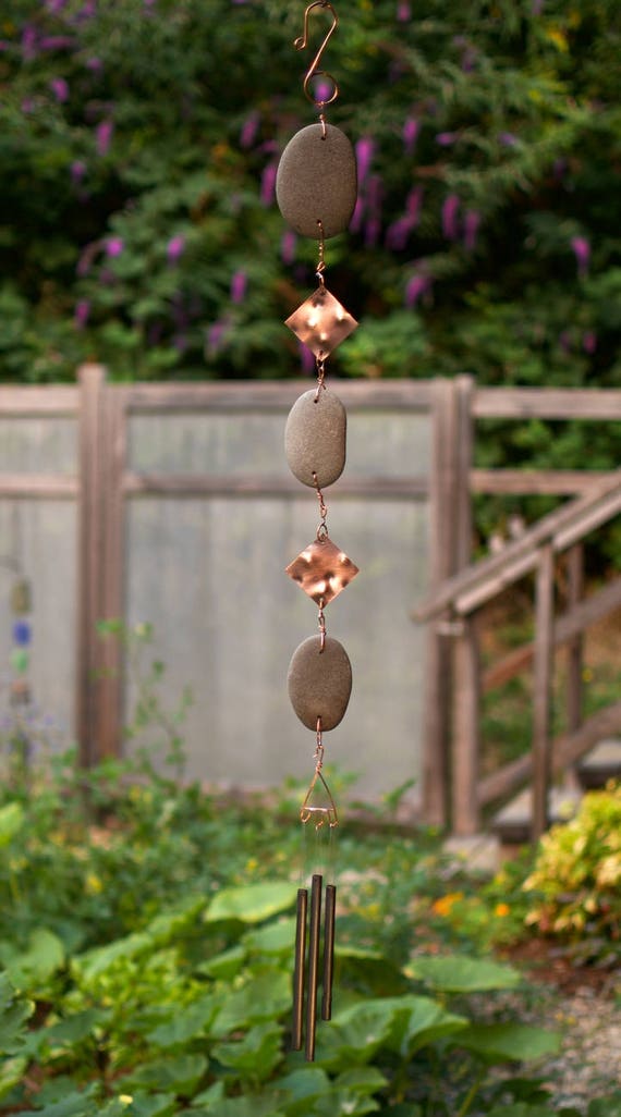 Wind Chime Beach Stone Copper Brass Chimes Outdoor Windchimes