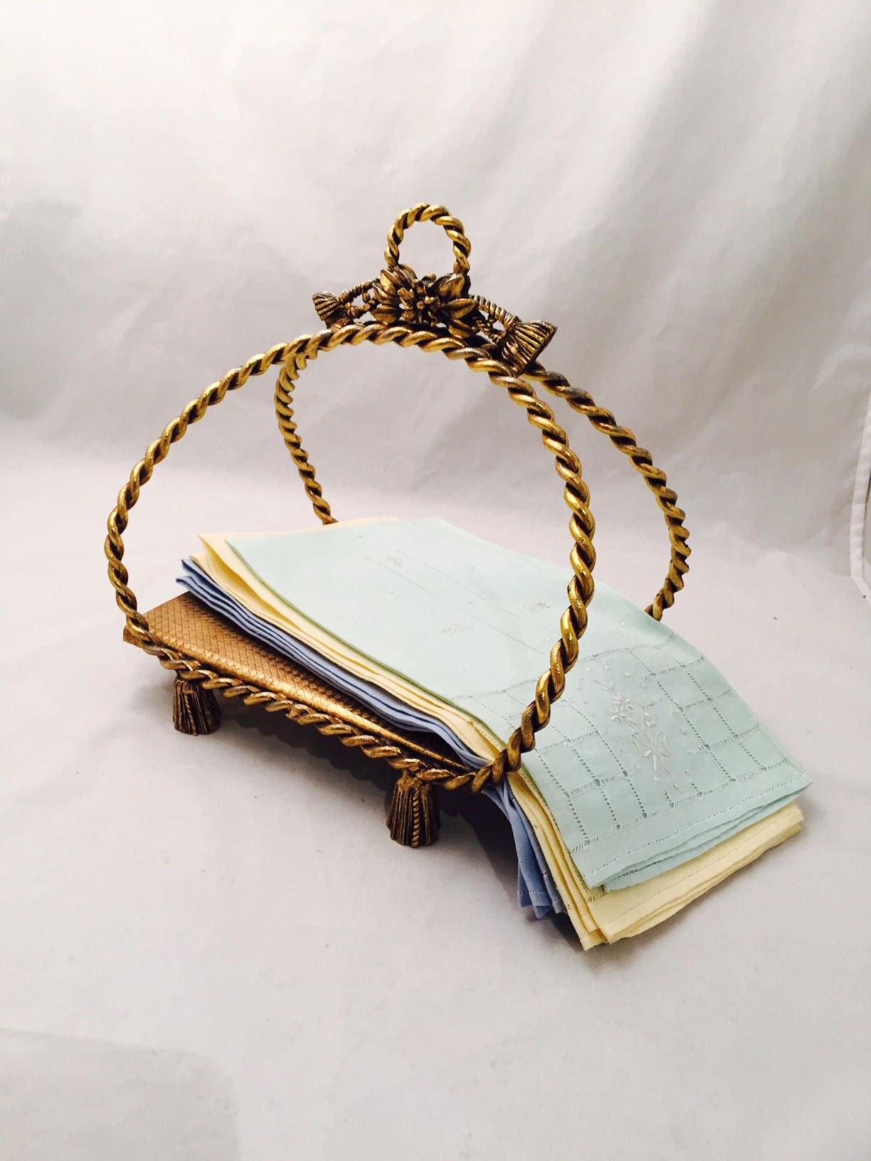 Stylebuilt Guest Towel Holder Tassel And Rope Vanity Tray AS