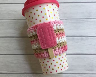 Cup cozy, coffee cup cozy, coffee cozy, coffee cup sleeve, cup sleeve, crochet coffee cozy, reusable cup cozy, popsicle gift, coffee mug