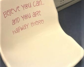 Believe you can and you are halfway there - Growth Mindset Quote Vinyl Decals - Made to Order - Choose your Color -12" x 12"