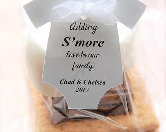 Adding S'more love to our family ~ Gift Tags ~ Winter ~ Christmas ~ Baby Shower ~ 10 tags ~ 2 1/2" ~ Multiple Colors to Choose From