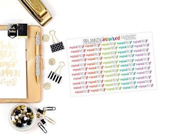 Meal Prep Stickers, Meal Prep Planner Stickers, Set of 55, Printed, Kiss Cut, + Shipped
