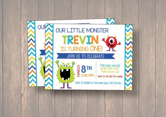 lil monster birthday invitations