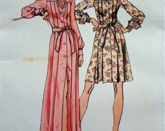 Uncut Simplicity Sewing Pattern no 5909 Size 10 Retro Dress 1970s Yoked Shirtdress Vintage