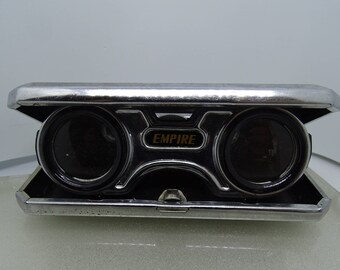 Vintage Blue Empire Sport Folding Glasses Binoculars Opera Glasses Birdwatching