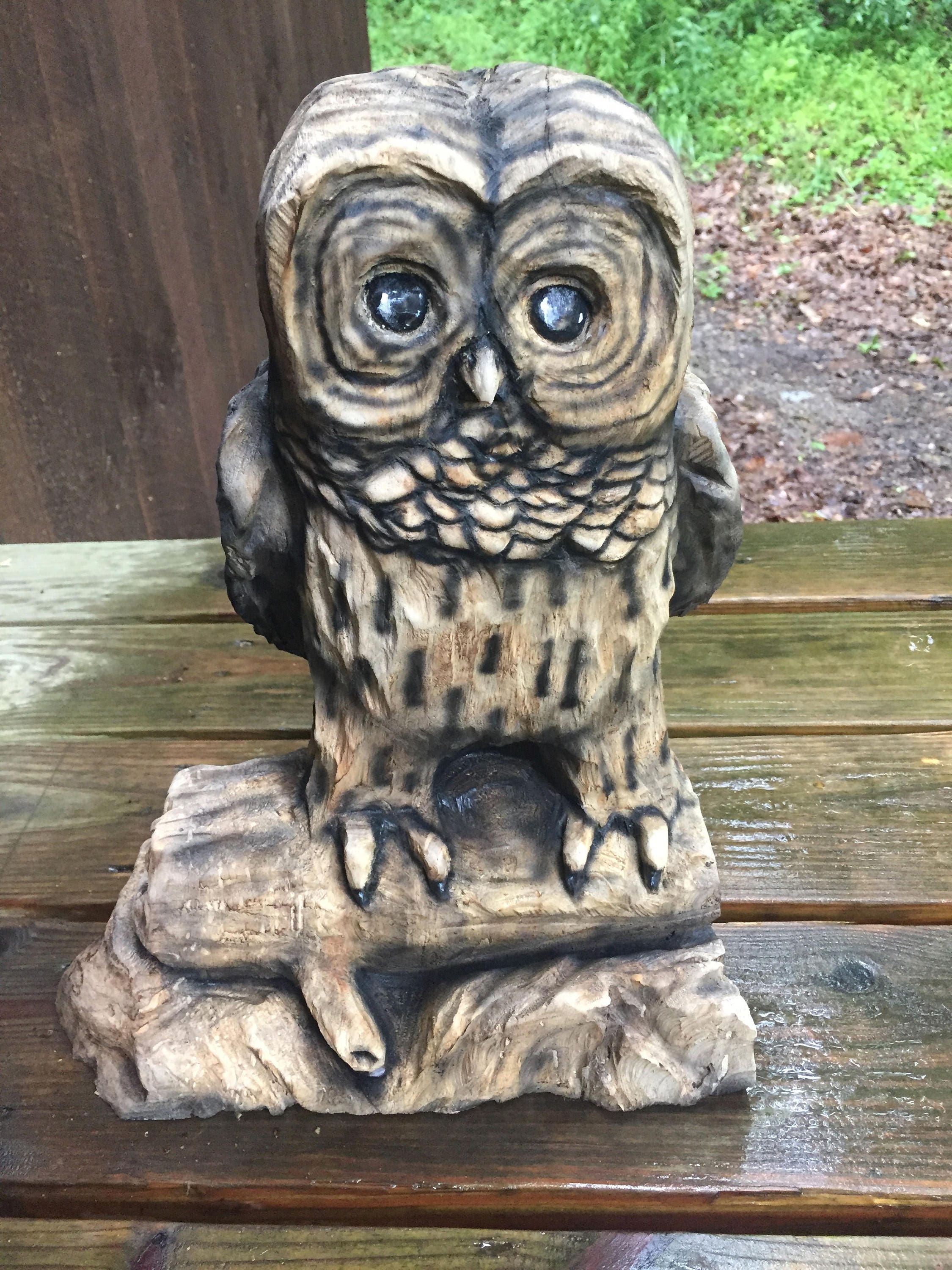 Owl Chainsaw Carving Wood Carving Cute Sculpture Wood Gift