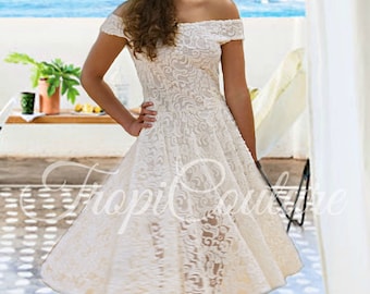 13087 Off-White Lace Strap Dress