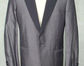 1980s Tuxedo Jacket Sexy Black Large Lapel Size 40R