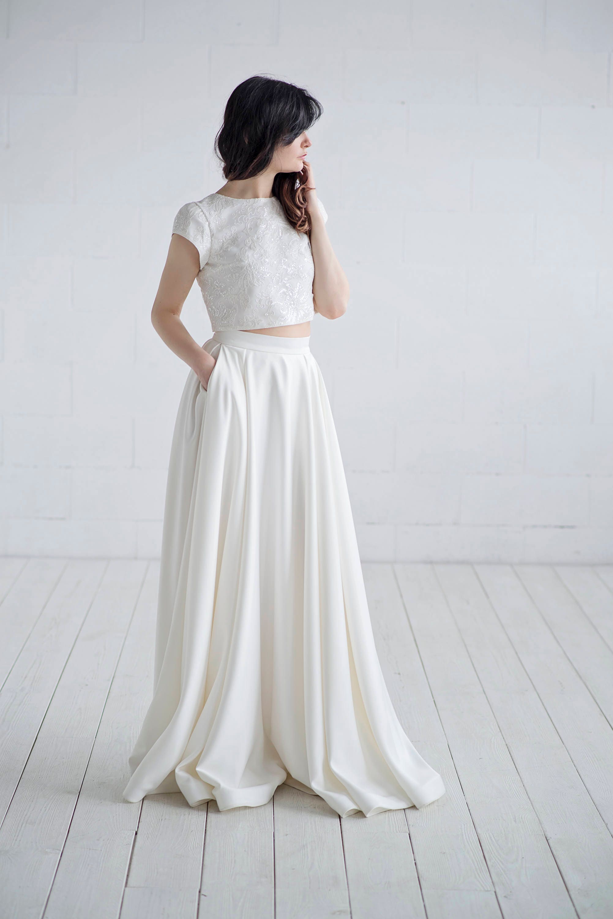 satin wedding skirt