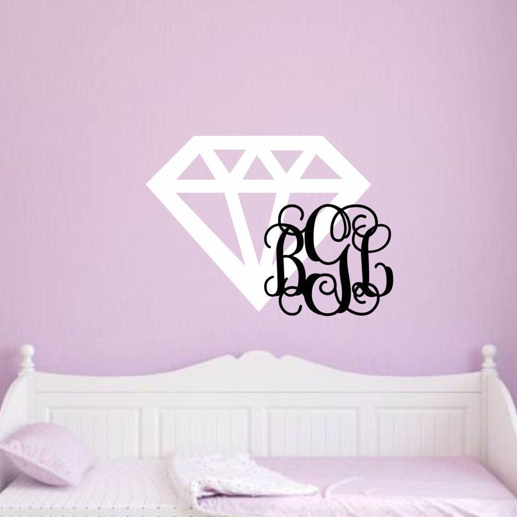 Diamond Wall Decal Diamond Vinyl Decal Girl Wall Decal With