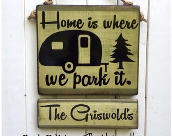 Camper sign, RV sign, wood sign sayings, customizable, camping sign, oudoor sign, custom name sign, weather sealed, vintage camper, camping