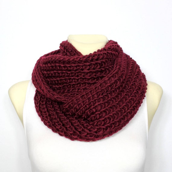 Knit Scarf Infinity Scarf Chunky Knit Scarf Winter Scarf