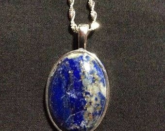Blue Lapis Necklace/Pendant - 30 inch chain- Stunning!