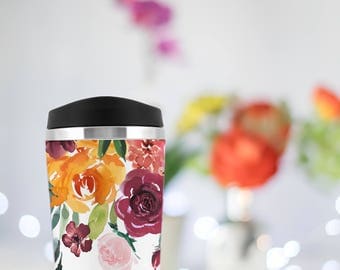 Personalized bridesmaid gift, custom travel mug, Marsala Blush Wedding, wedding thank you, teacher gift, coffee mug, Bridesmaid proposal