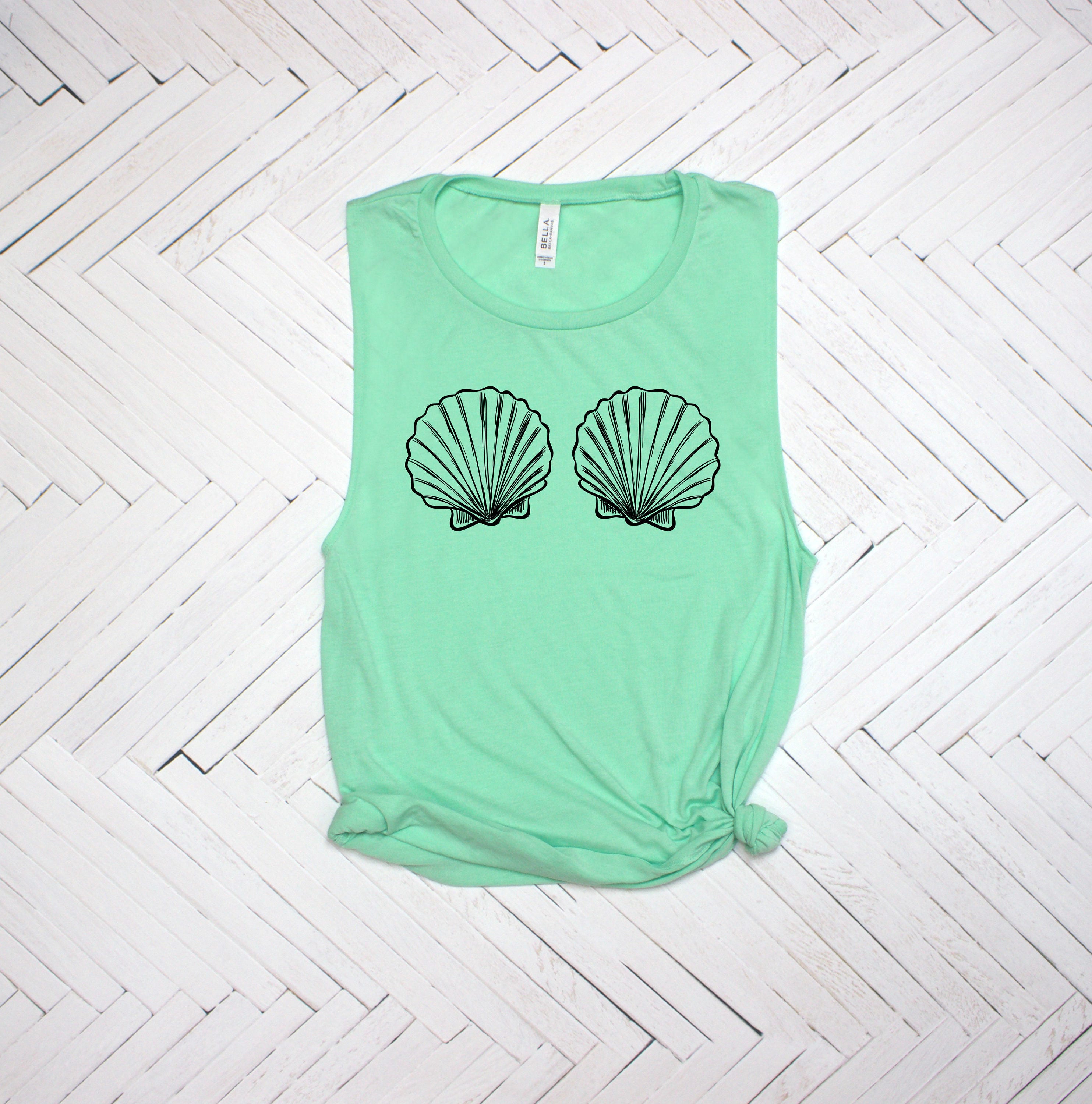 mermaid seashell bra shirt