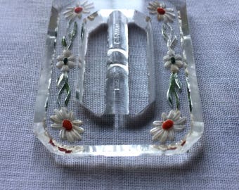 Vintage / Czechoslovakian Glass Belt Buckle / Circa 1920's-50's