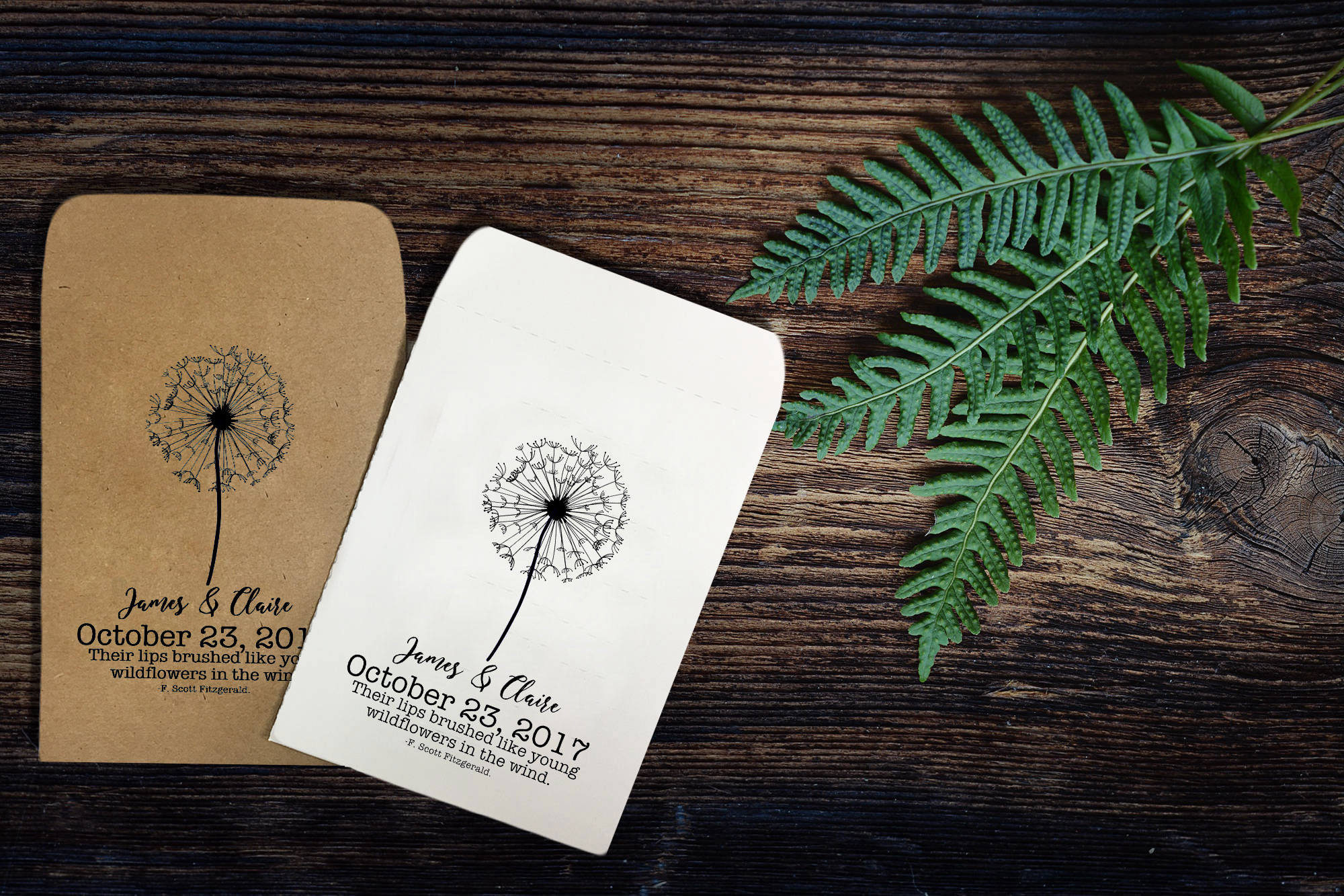 Wildflower Seed Packets Wedding Favors Handmade Personalized