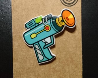 Laser Gun pin badge | Rick and Morty inspired | button | portal | hipster | pins | jacket | lapel pin | Rick and Morty pin | pin game