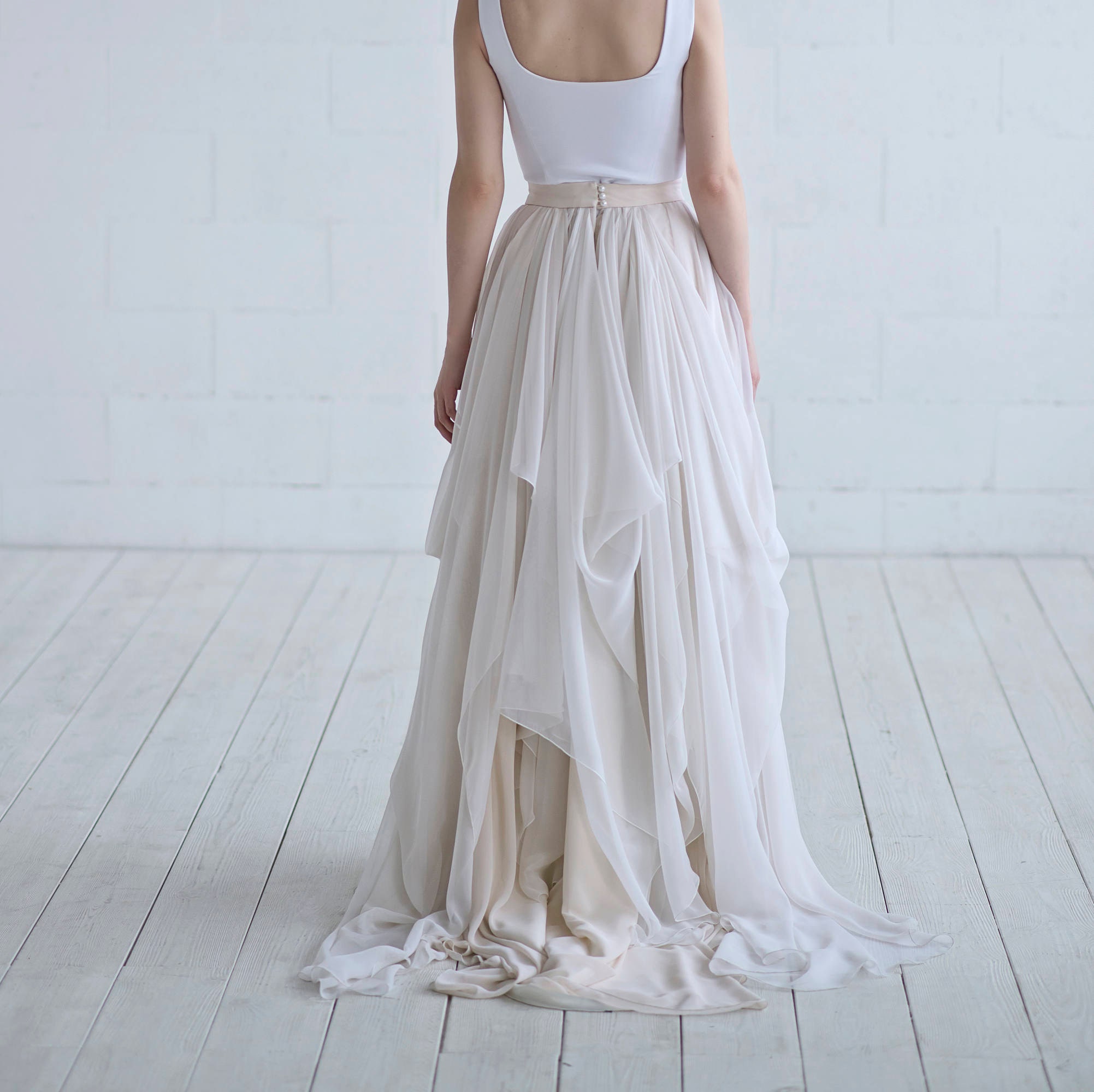 chiffon wedding skirt