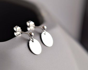 Silver coin earring. Silver disc earring. Silver dot earrings. Silver disc stud. Silver coin stud. Silver coin stud. Silver stud earring
