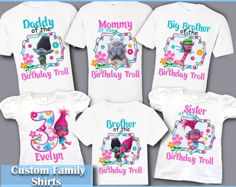 trolls birthday family shirts