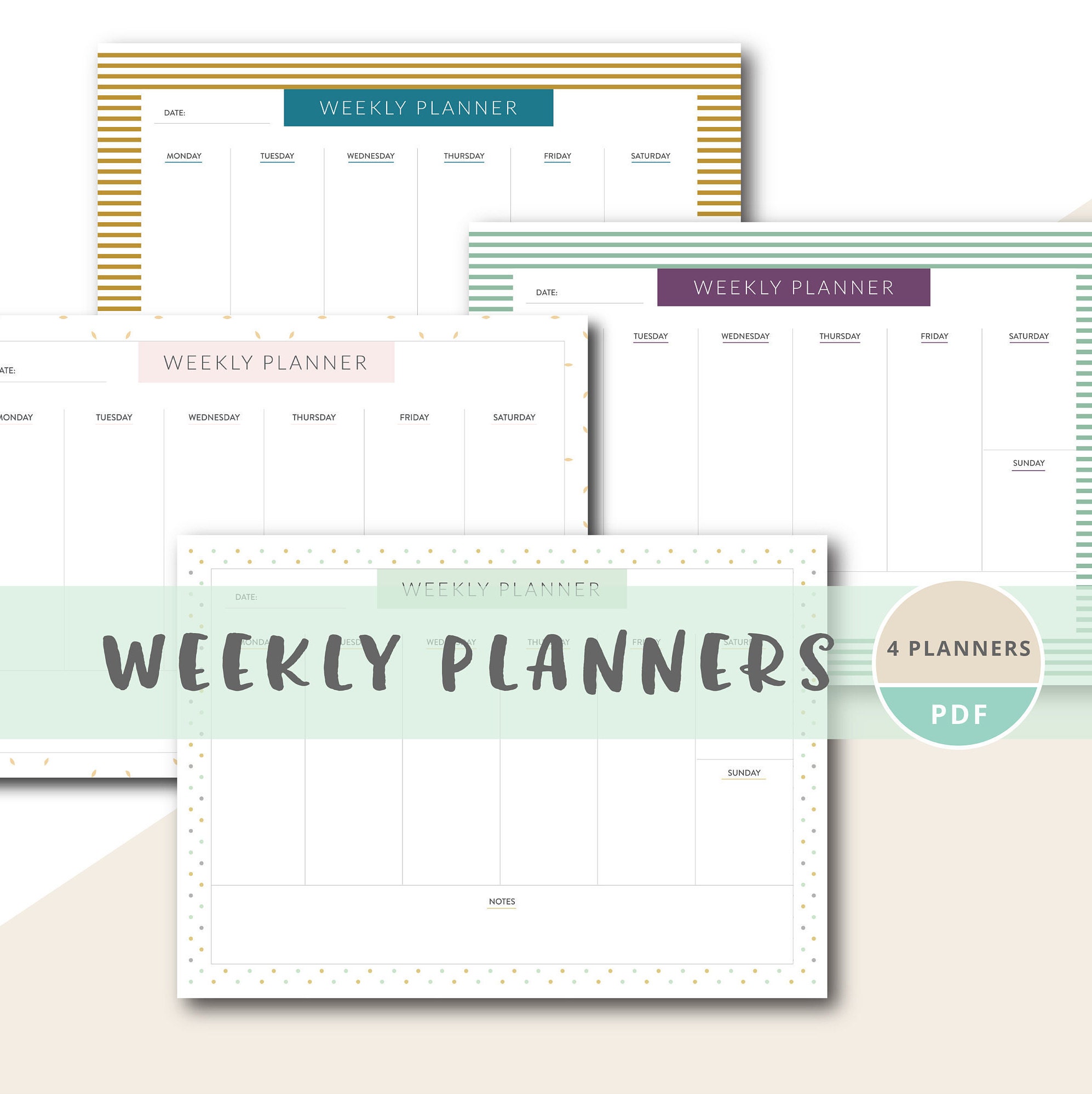 printable weekly planner printable weekly calendar printable